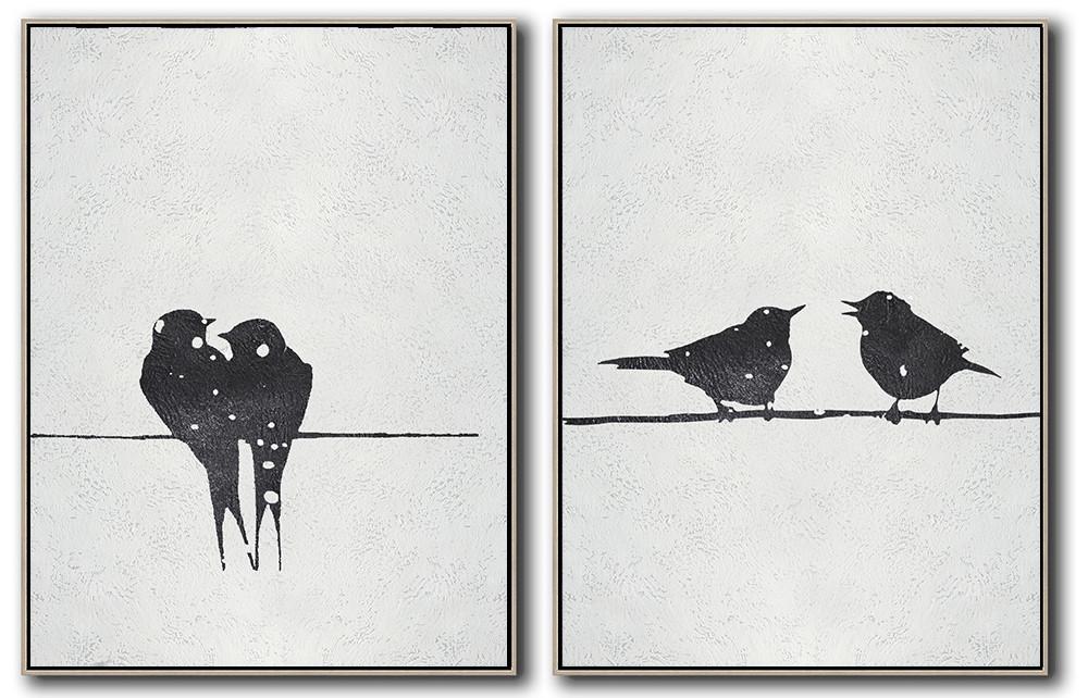 Set of 2 Minimal Bird Art #S160
